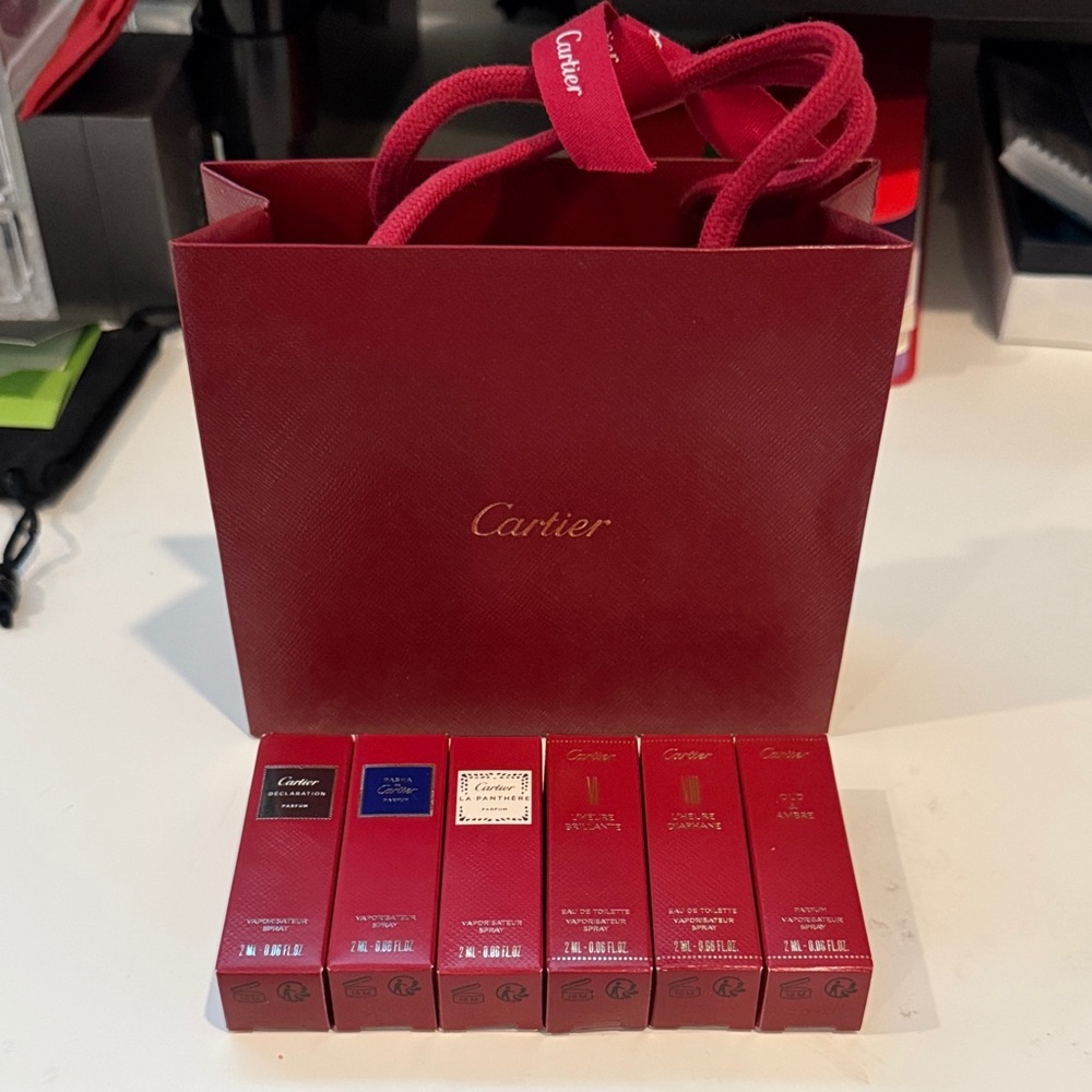 Cartier Fragrance Samples with small gift bag